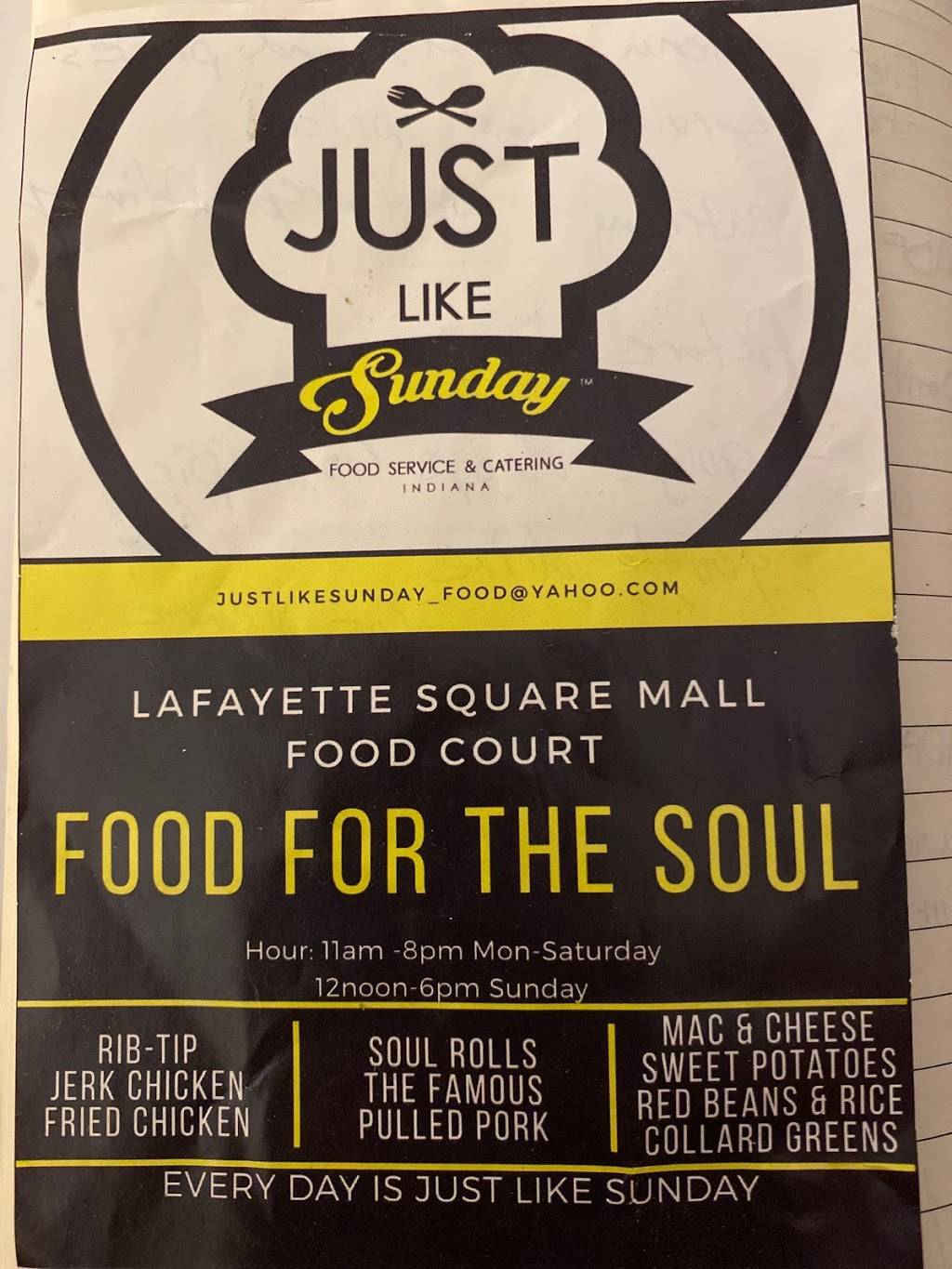 Just Like Sunday | restaurant | 3919 Lafayette Rd Suite 408, Indianapolis, IN 46254, USA | 3172949747 OR +1 317-294-9747