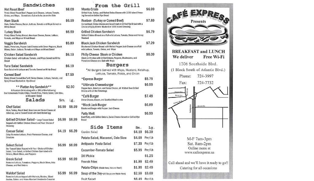 Cafe Express | restaurant | 1706 Southside Blvd, Jacksonville, FL 32216, USA | 9047243997 OR +1 904-724-3997
