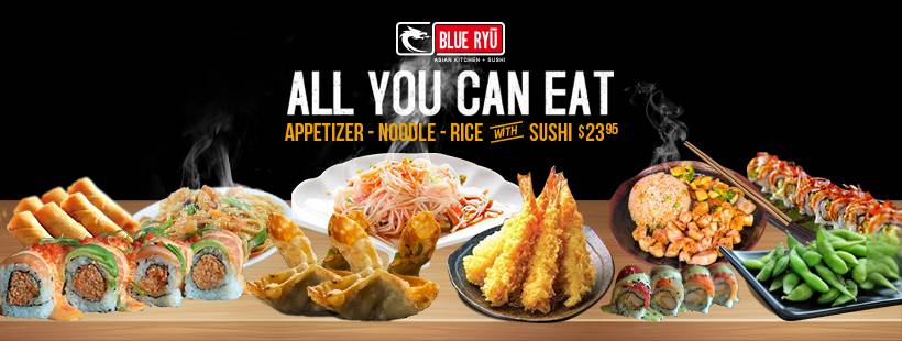 Blue Ryu - Asian Kitchen + Sushi ( ALL YOU CAN EAT ) | restaurant | 4821 Tanger Outlet Blvd, North Charleston, SC 29418, USA | 8435543536 OR +1 843-554-3536