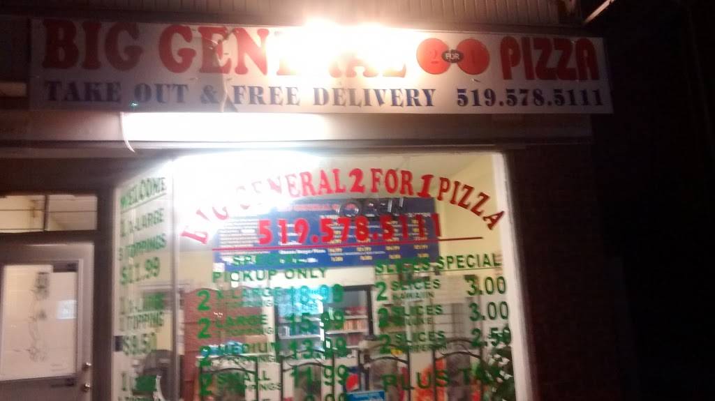 Big General 2 For 1 Pizza | restaurant | 564 King St E, Kitchener, ON N2G 2M1, Canada | 5195785111 OR +1 519-578-5111