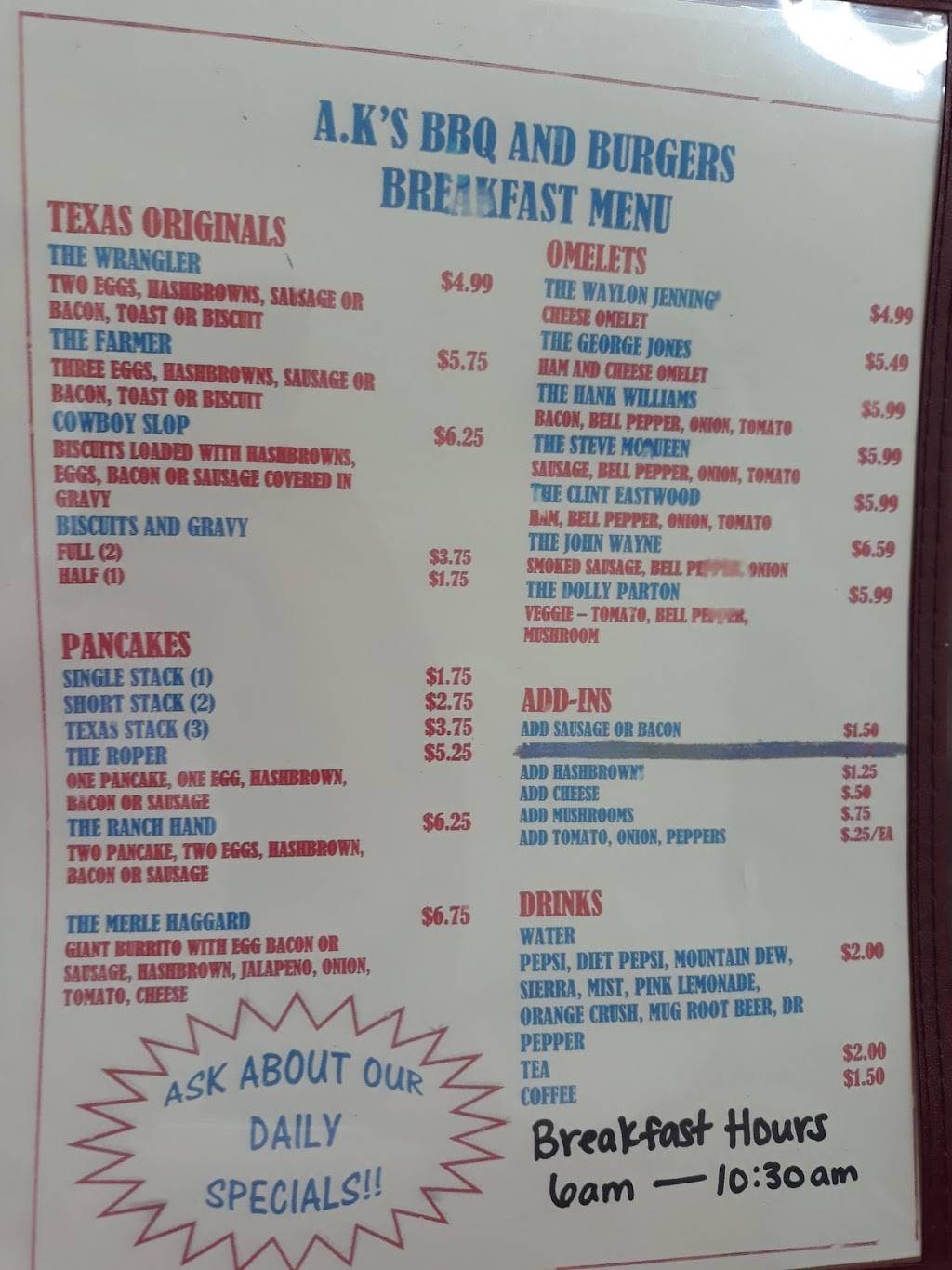 AKs BBQ & Burgers | restaurant | 2450 FM 47, Point, TX 75472, USA | 9035980099 OR +1 903-598-0099