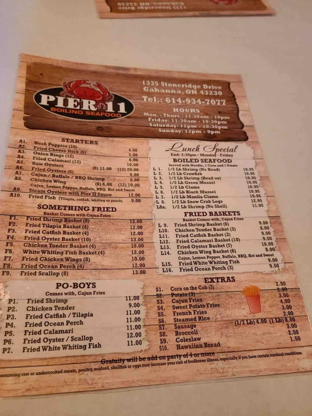 Pier 11 Boiling Seafood | restaurant | 1335 Stoneridge Dr, Gahanna, OH 43230, USA | 6149347077 OR +1 614-934-7077