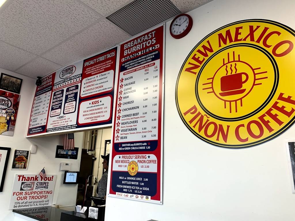 Stripes Burrito Co | restaurant | 2204 Menaul Blvd NE, Albuquerque, NM 87107, USA | 5058815151 OR +1 505-881-5151