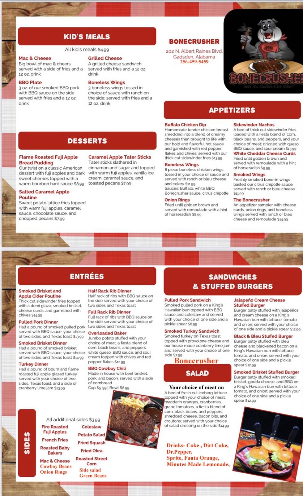 Bonecrusher Ribs, LLC | restaurant | 202 N Albert Rains Blvd, Gadsden, AL 35901, USA | 2564595459 OR +1 256-459-5459