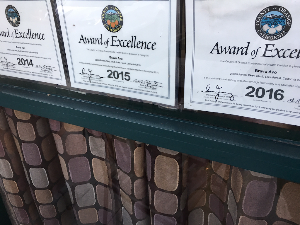 Bravo Avo Mediterranean Greek Cuisine | restaurant | 26696 Portola Pkwy # B, Foothill Ranch, CA 92610, USA | 9499160707 OR +1 949-916-0707