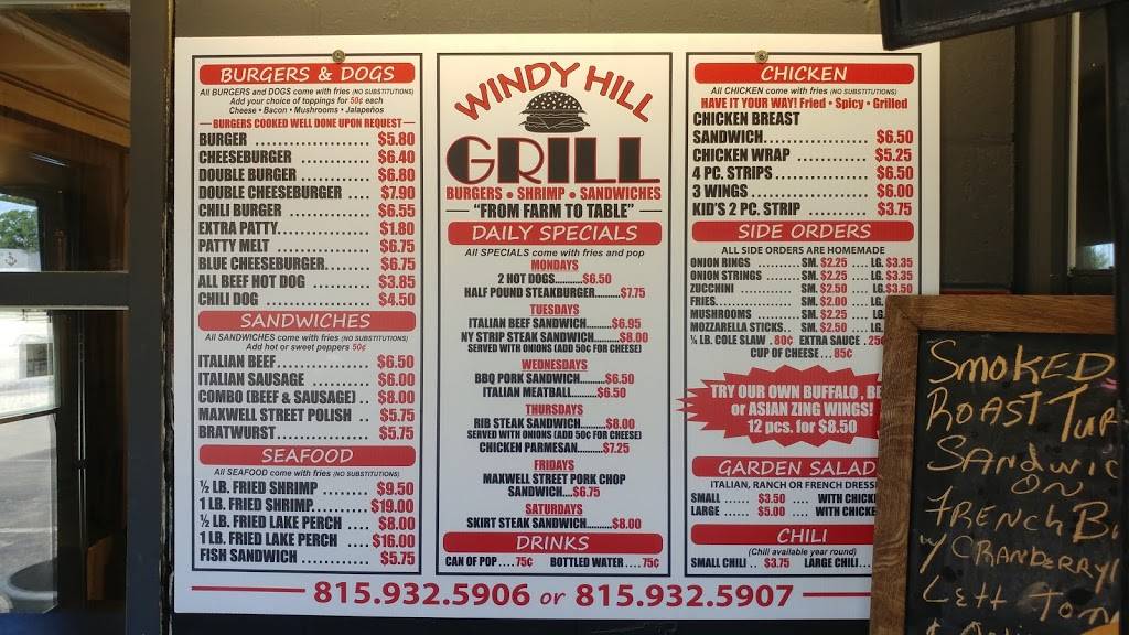Windy Hill Grill | restaurant | 184 W North St, Bradley, IL 60915, USA | 8159325906 OR +1 815-932-5906