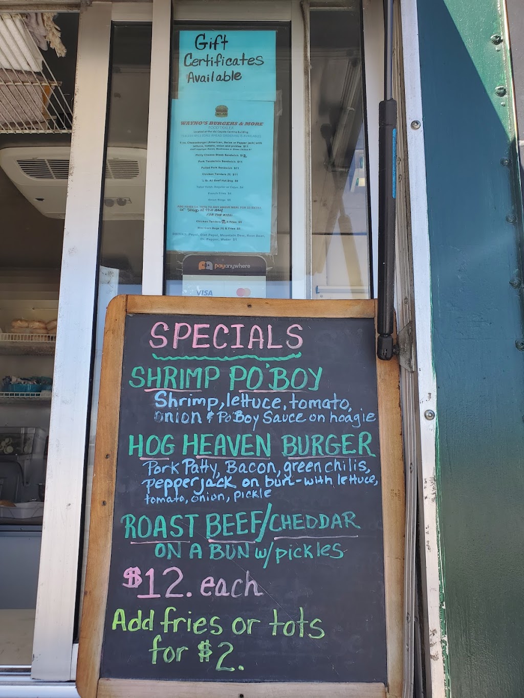 Waynos | restaurant | 12985 US-24, Buena Vista, CO 81211, USA | 7192934912 OR +1 719-293-4912