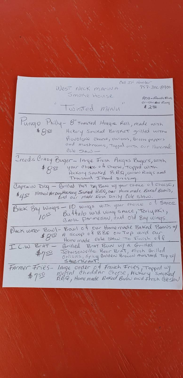 West Neck Smoke House | restaurant | 3985 W Neck Rd, Virginia Beach, VA 23456, USA | 7573028900 OR +1 757-302-8900