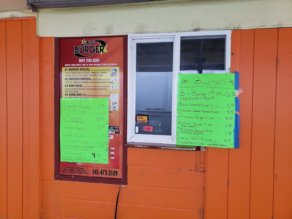 Big Burger | restaurant | 163 Short St N, Vale, OR 97918, USA | 5414732109 OR +1 541-473-2109