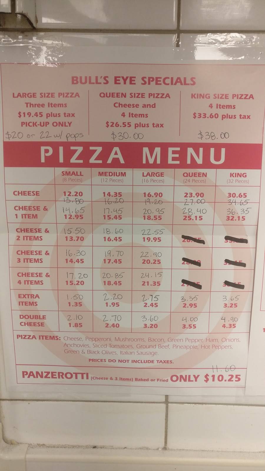 Bulls Eye Pizza | restaurant | 979 Front Rd, Windsor, ON N9J 2A5, Canada | 5197341221 OR +1 519-734-1221