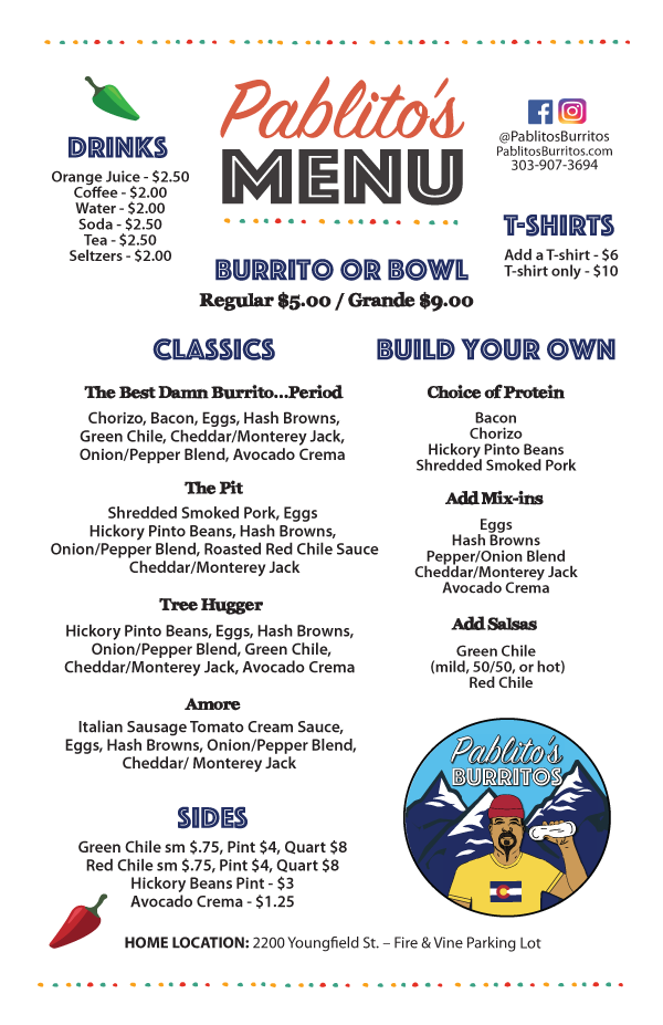 Pablitos Burritos | restaurant | 2200 Youngfield St, Lakewood, CO 80215, USA | 3039073694 OR +1 303-907-3694