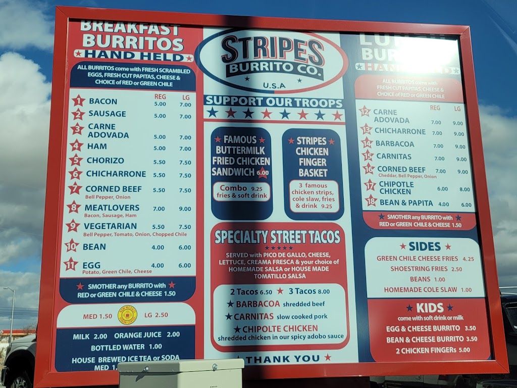 Stripes Burrito Co | restaurant | 2510 Southern Blvd SE, Rio Rancho, NM 87124, USA | 5055655351 OR +1 505-565-5351