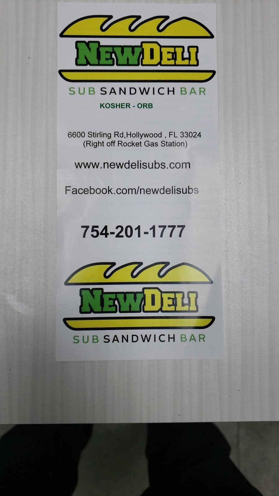 NewDeli Subs - Kosher - Hollywood | restaurant | 6600 Stirling Rd, Hollywood, FL 33024, USA | 7542011777 OR +1 754-201-1777