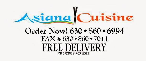 Asiana Cuisne | restaurant | 1205 E Irving Park Rd, Bensenville, IL 60106, USA | 6308606994 OR +1 630-860-6994
