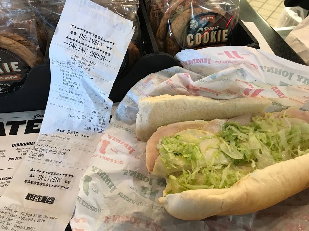Jimmy Johns | meal delivery | 1631 County Rd C West, Roseville, MN 55113, USA | 6516361555 OR +1 651-636-1555