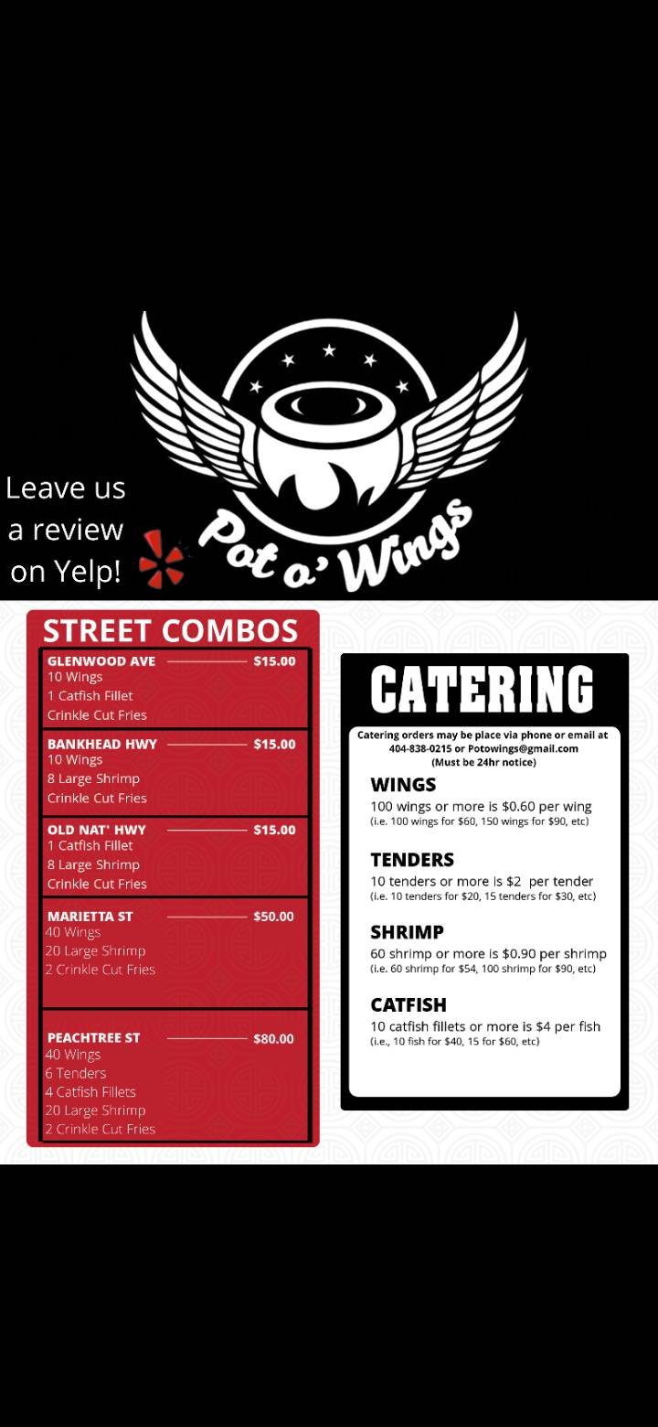 Pot O Wings | restaurant | 777 Oak St SW, Atlanta, GA 30310, USA | 4048380215 OR +1 404-838-0215