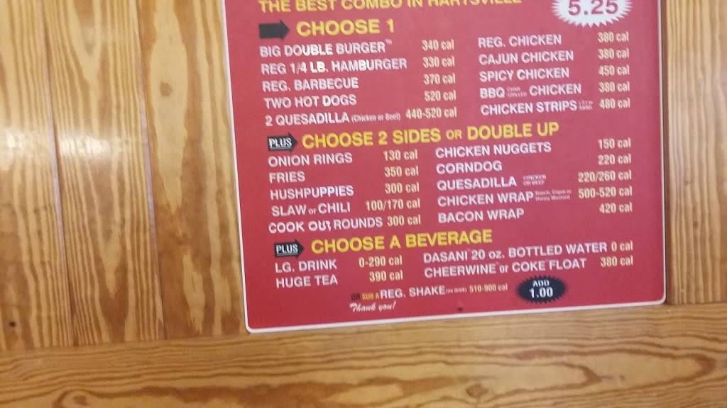 Cook Out | restaurant | 626 S 5th St, Hartsville, SC 29550, USA | 8433830161 OR +1 843-383-0161