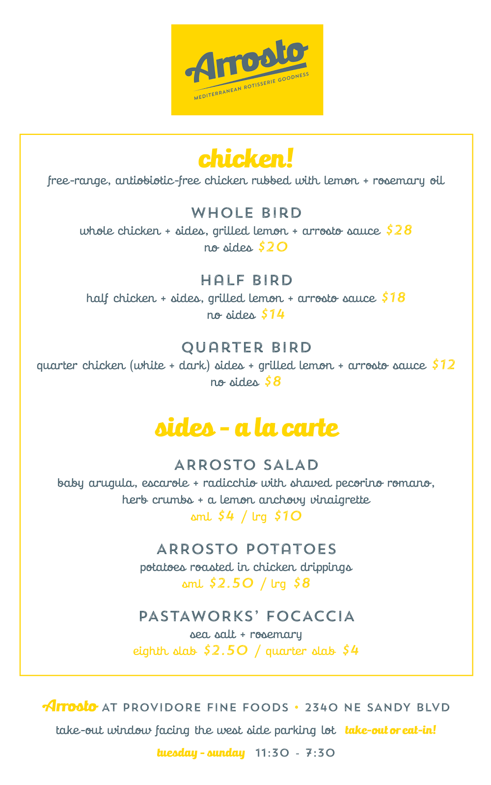 Arrosto | restaurant | 2340 NE Sandy Blvd #3, Portland, OR 97232, USA | 5034467373 OR +1 503-446-7373