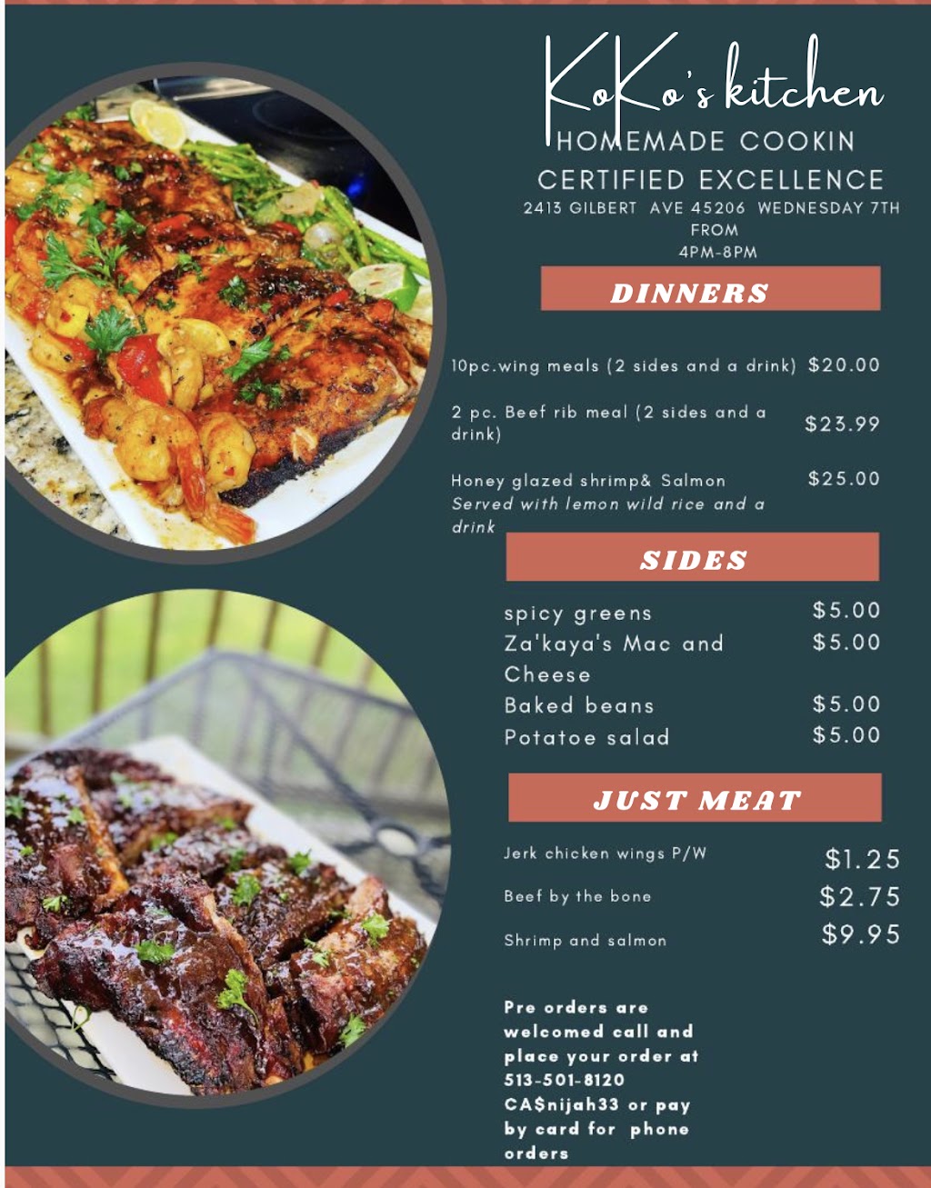 KoKos Kitchen LLC | restaurant | 2506 Meadowmar Ln, Cincinnati, OH 45230, USA | 5133867968 OR +1 513-386-7968