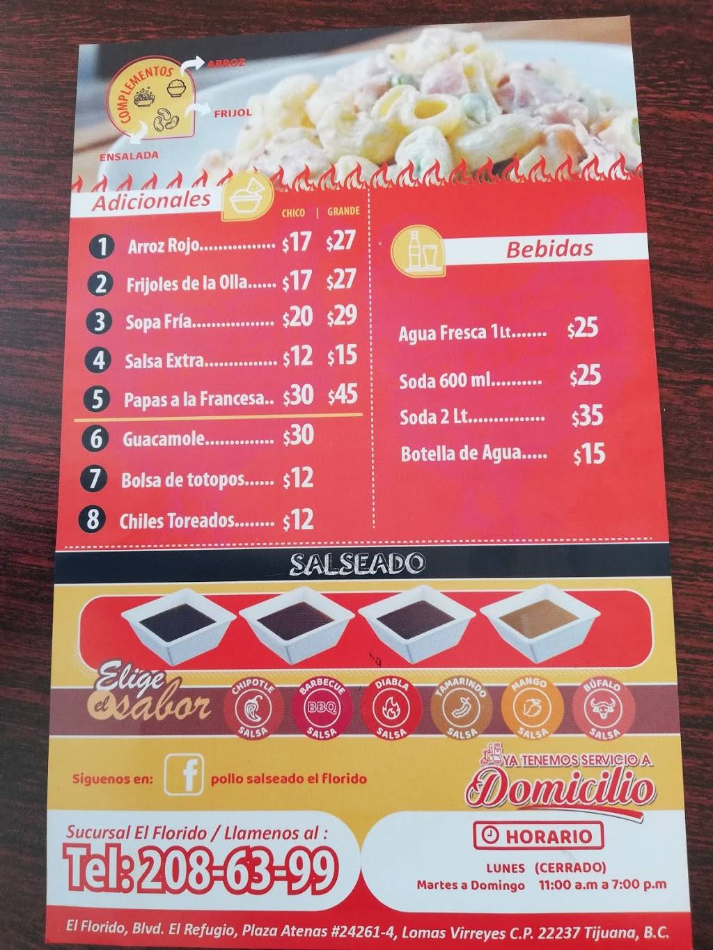 Pollo Salseado El Florido | restaurant | Boulevard el Florido, 4, Blvd. el Refugio 24261, Lomas Virreyes, 22654 Tijuana, Baja California, Mexico | 016642086399 OR +52 664 208 6399