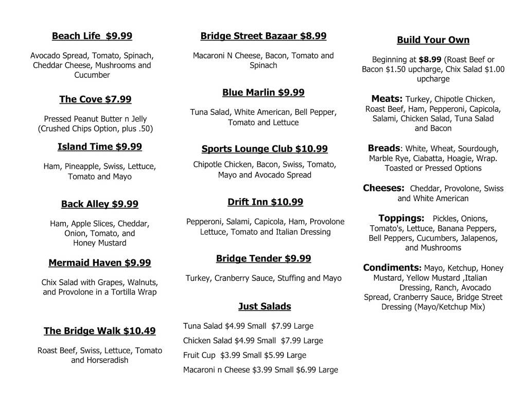 Bridge Street Deli | restaurant | 119 Bridge St Unit 130, Bradenton Beach, FL 34217, USA | 9416665966 OR +1 941-666-5966