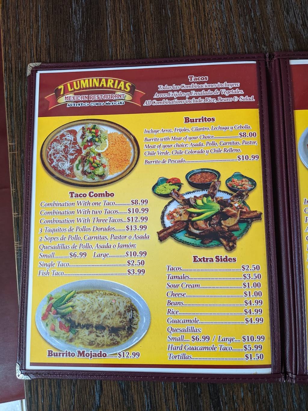 7 Luminarias | restaurant | 868 Guadalupe St, Guadalupe, CA 93434, USA | 8053437080 OR +1 805-343-7080