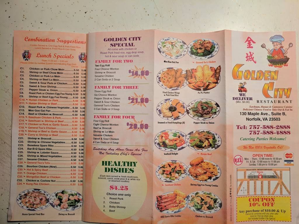Golden City | restaurant | 130 Maple Ave, Norfolk, VA 23503, USA | 7575882888 OR +1 757-588-2888