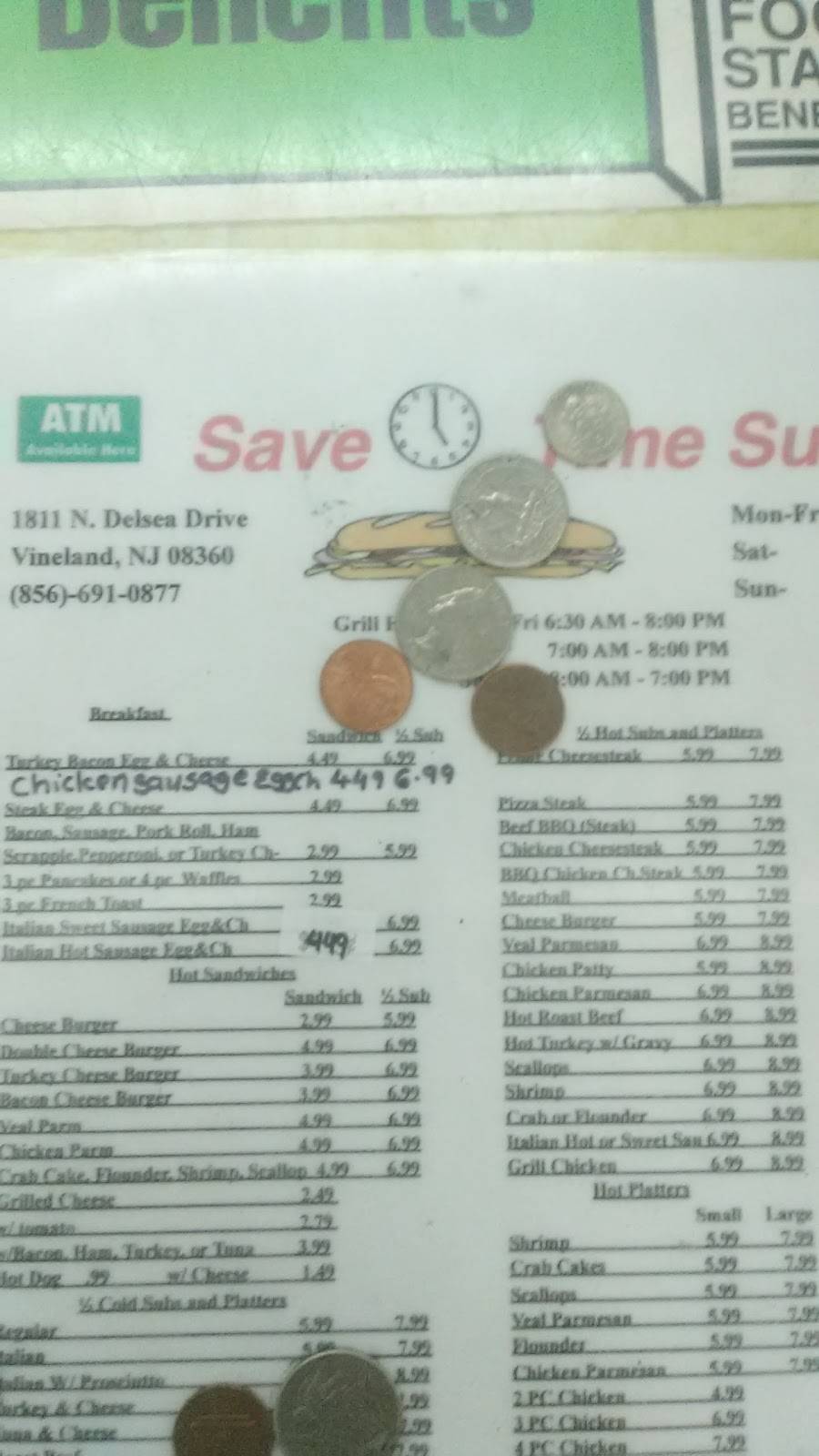 Save Time Subs | meal takeaway | 1811 N Delsea Dr #1, Vineland, NJ 08360, USA | 8566910877 OR +1 856-691-0877