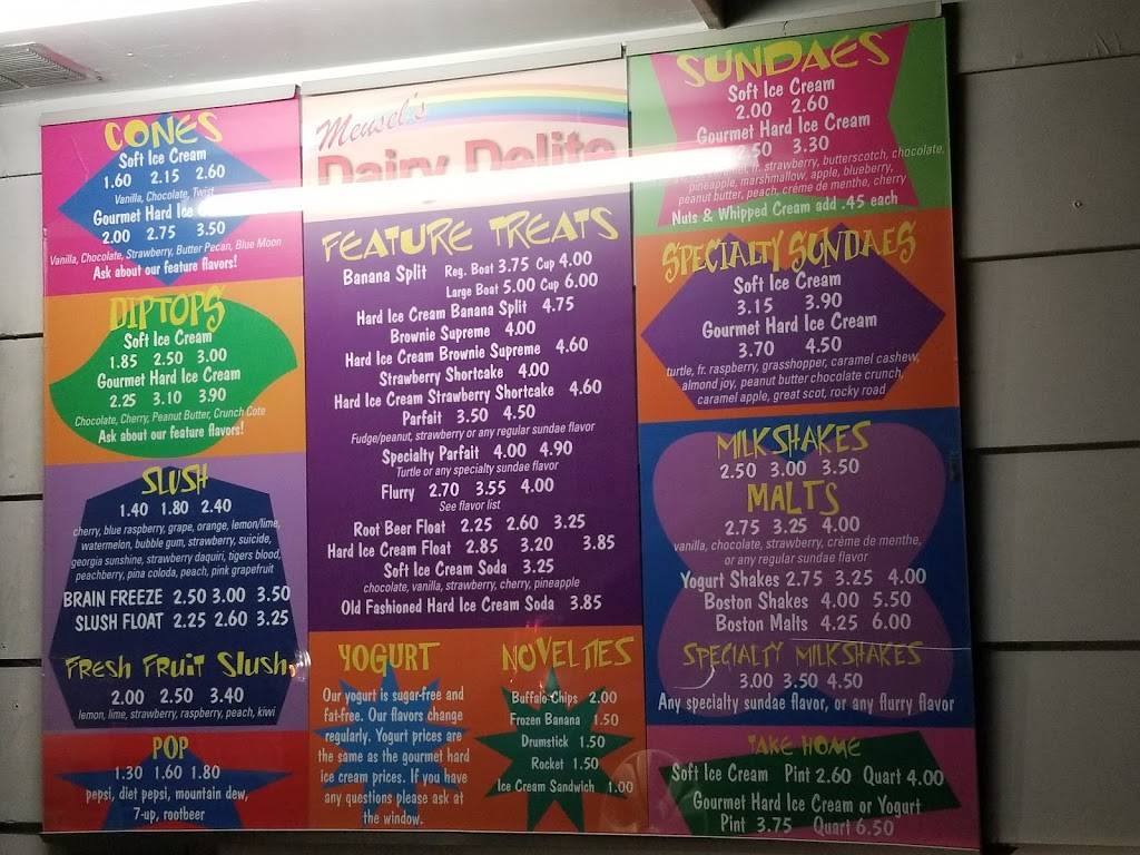 Meusels Dairy Delite | restaurant | 118 E 7th St, Dixon, IL 61021, USA | 8152840912 OR +1 815-284-0912