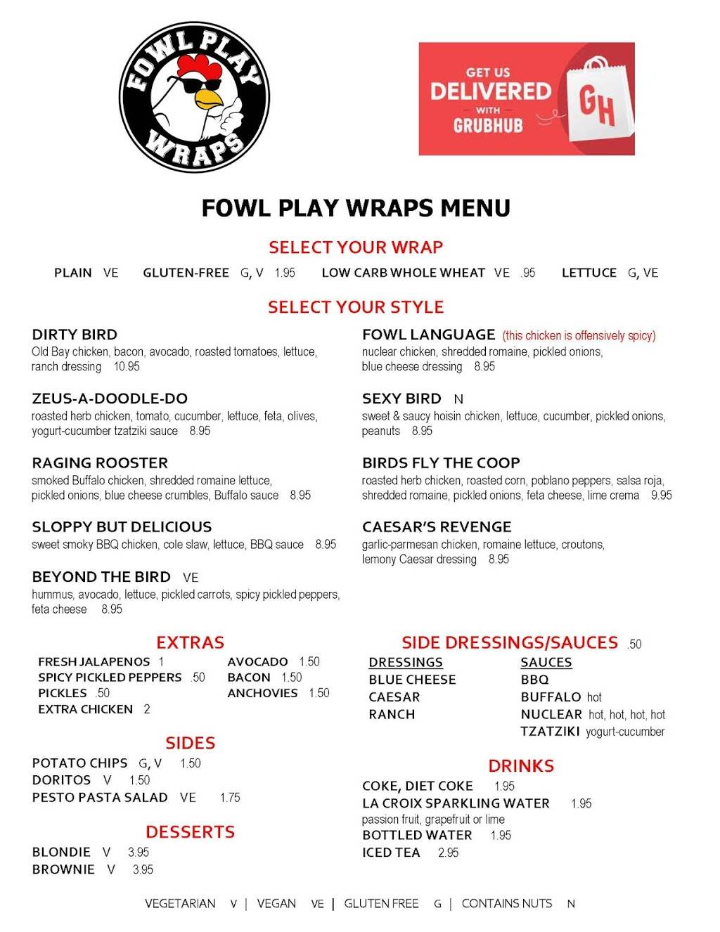 Fowl Play Wraps | restaurant | 6 W Cross St, Baltimore, MD 21230, USA | 4107521518 OR +1 410-752-1518