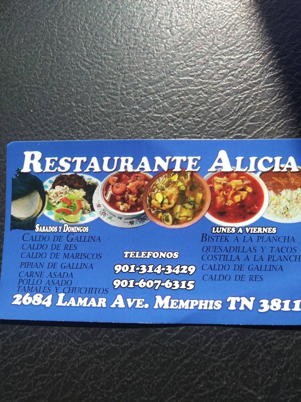 Alicia restaurante | restaurant | 2684 Lamar Ave, Memphis, TN 38114, USA | 9016076315 OR +1 901-607-6315