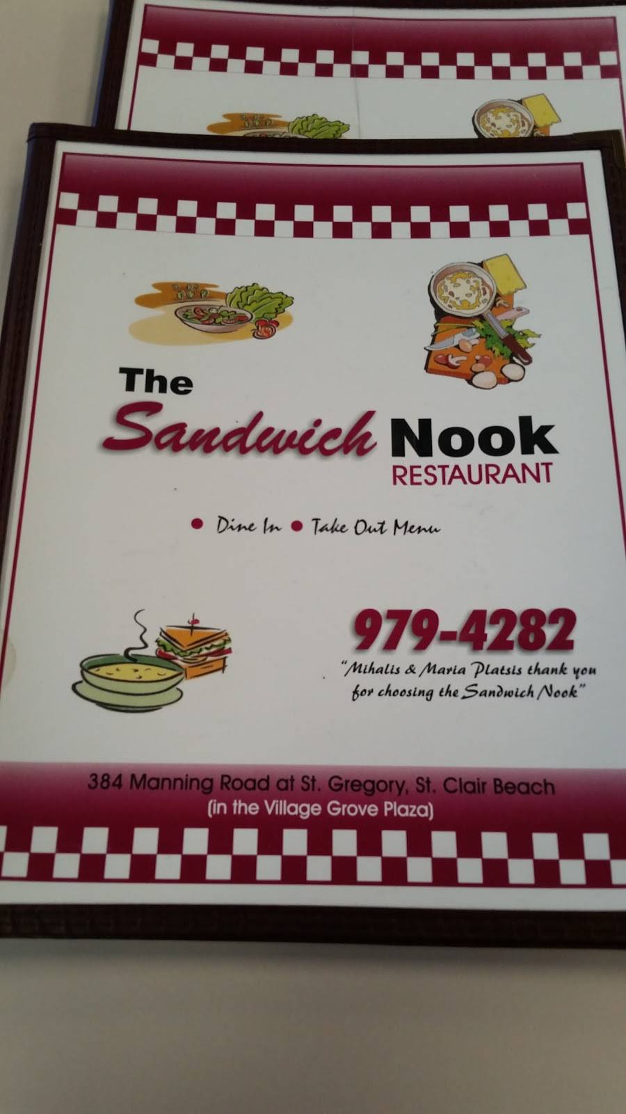 Sandwich Nook | restaurant | 384 Manning Rd, Windsor, ON N8N 4W5, Canada | 5199794282 OR +1 519-979-4282