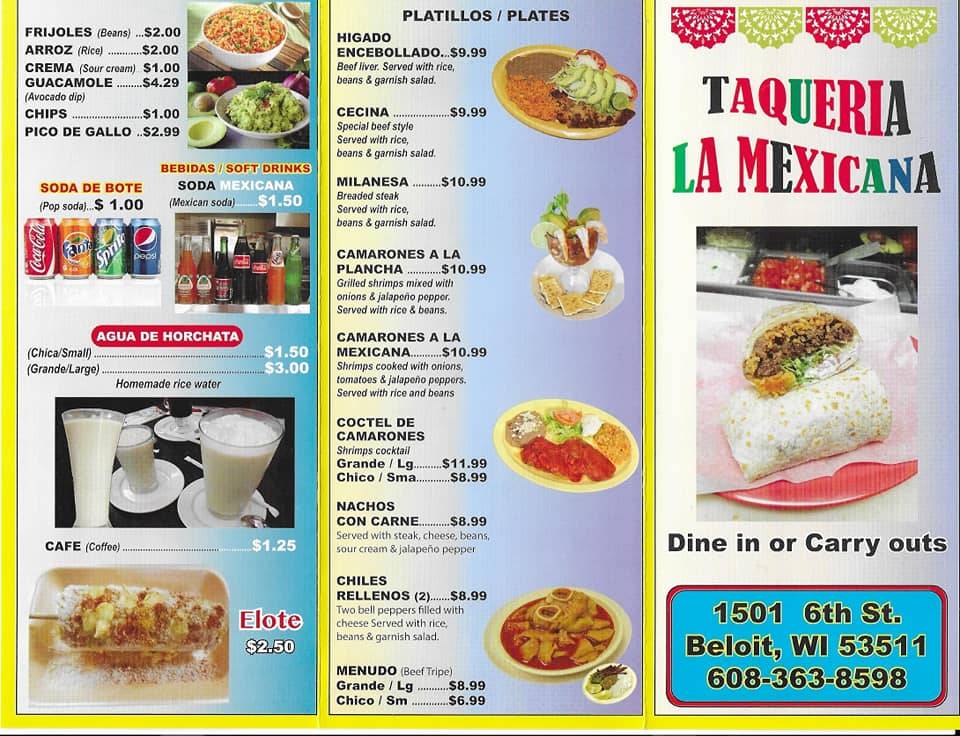 La Mexicana | restaurant | 1501 6th St, Beloit, WI 53511, USA | 6083638598 OR +1 608-363-8598