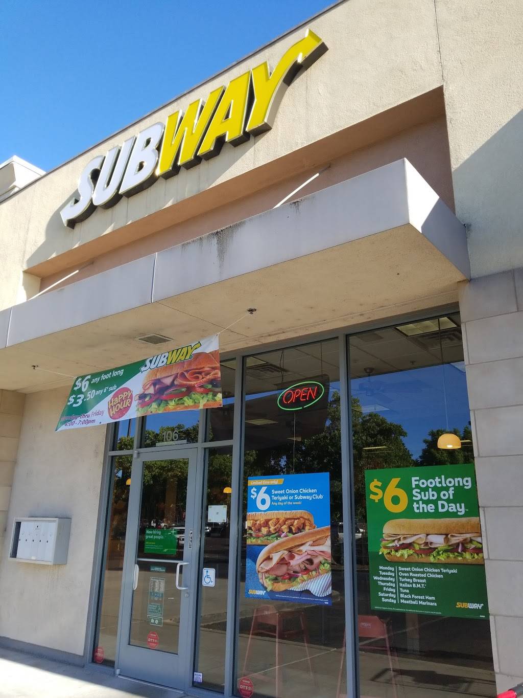 Subway Restaurants | restaurant | 612 W Lodi Ave Suite 106, Lodi, CA 95240, USA | 2093343929 OR +1 209-334-3929