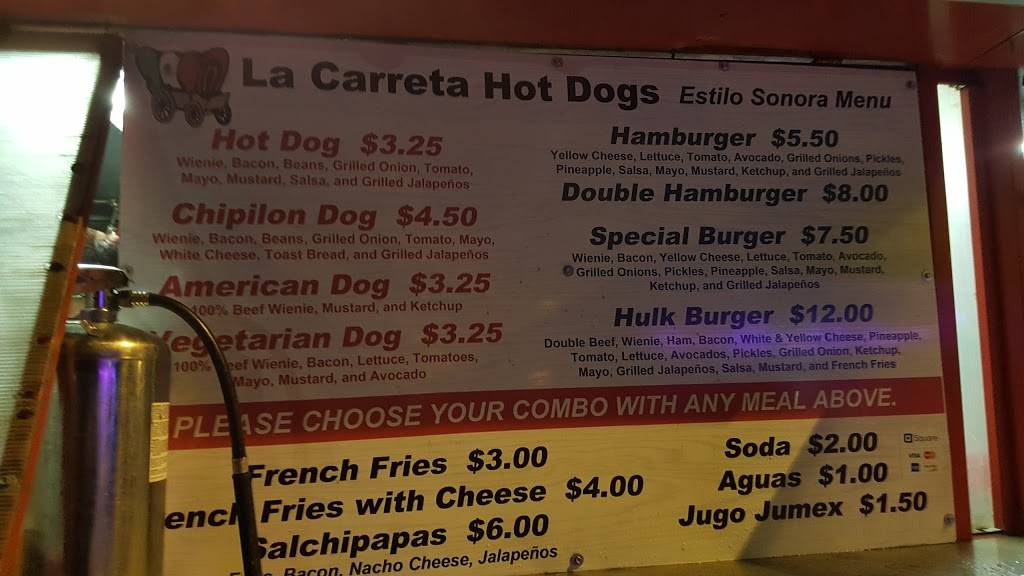 La Carreta Hot dogs Y Taqueria | restaurant | 6430 Central Ave SW, Albuquerque, NM 87105, USA | 5058047106 OR +1 505-804-7106