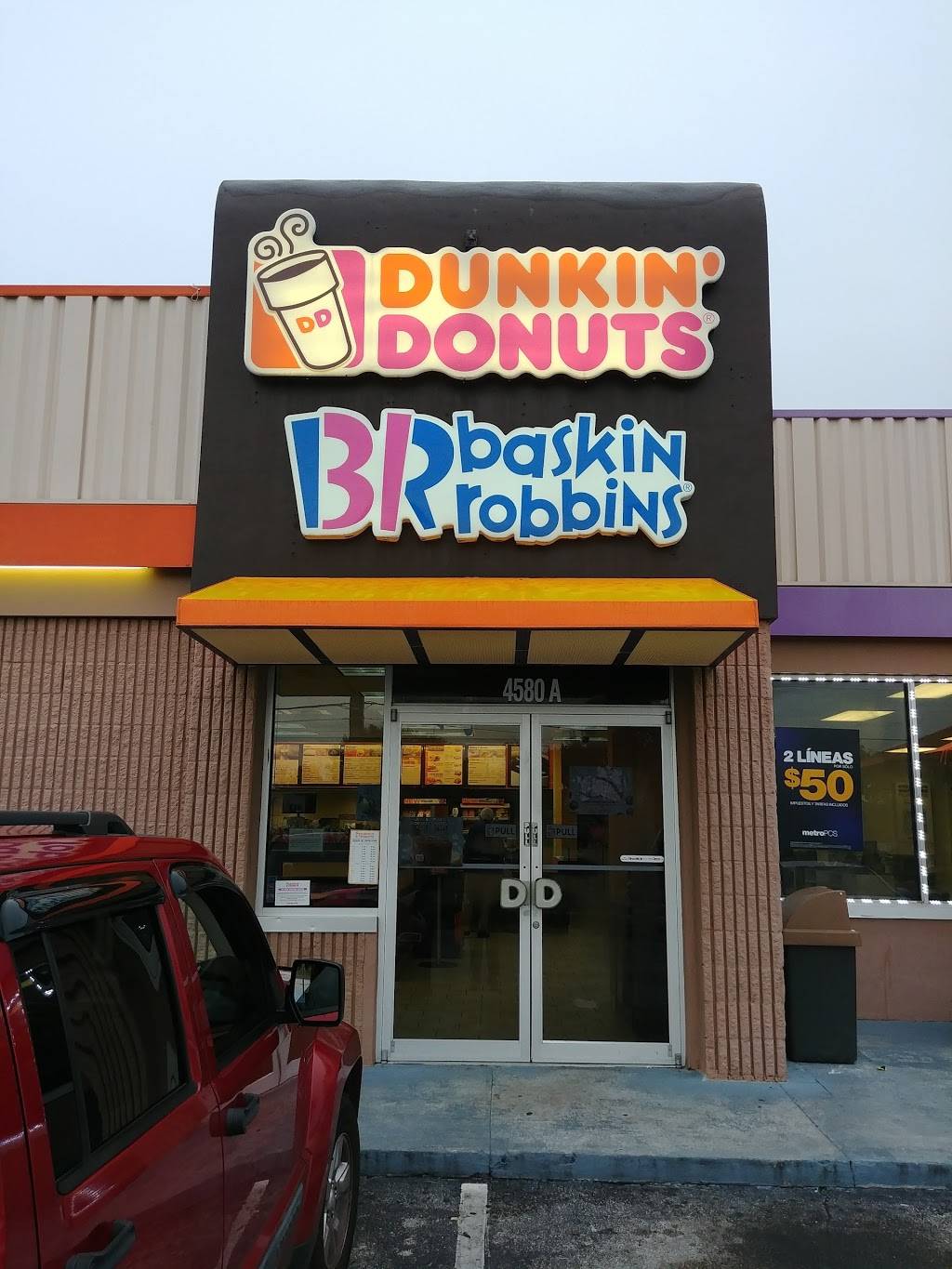 Dunkin | bakery | 4580 S Semoran Blvd, Orlando, FL 32822, USA | 4073840943 OR +1 407-384-0943
