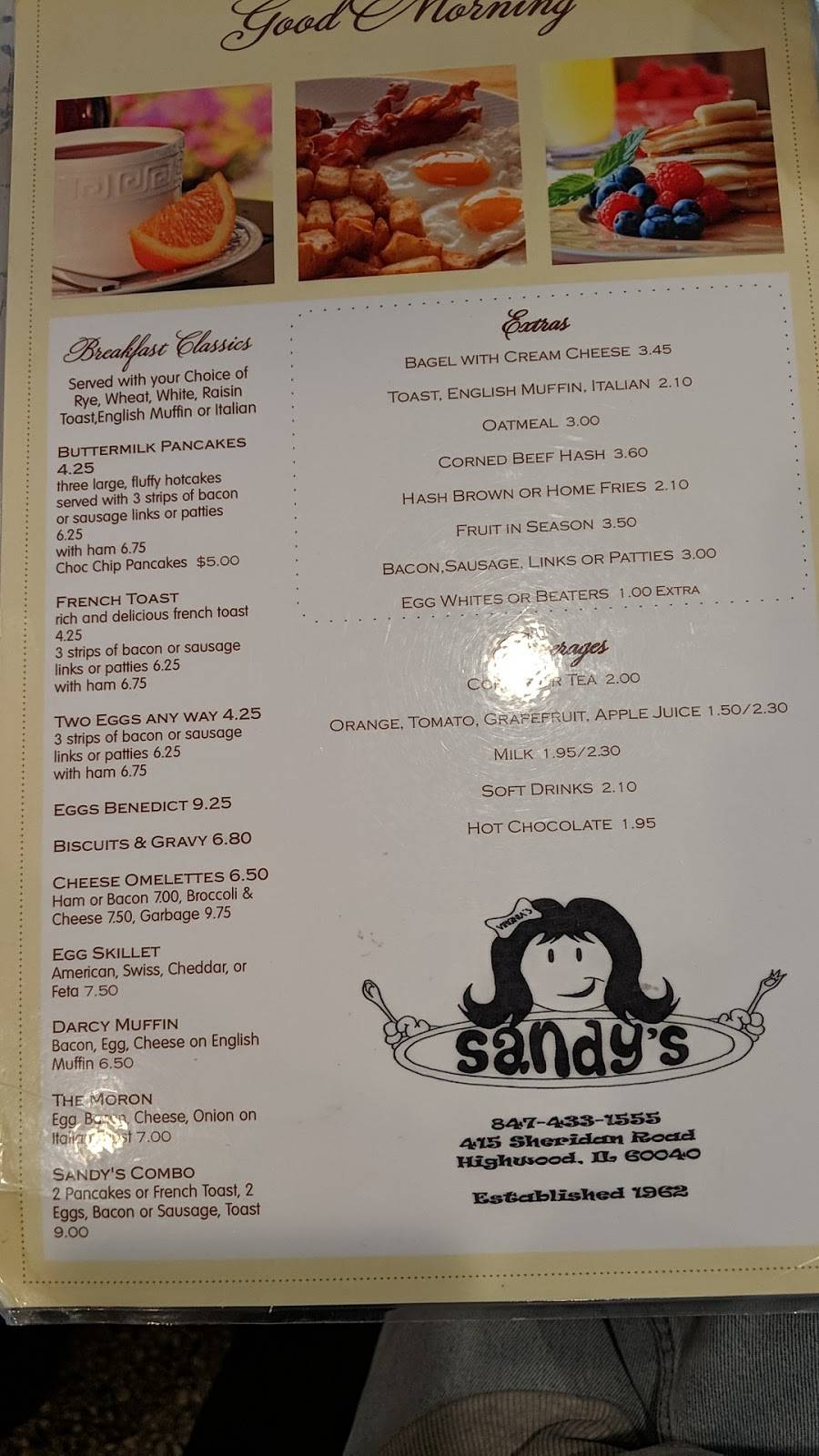 Sandys | restaurant | 415 Sheridan Rd, Highwood, IL 60040, USA | 8474331555 OR +1 847-433-1555