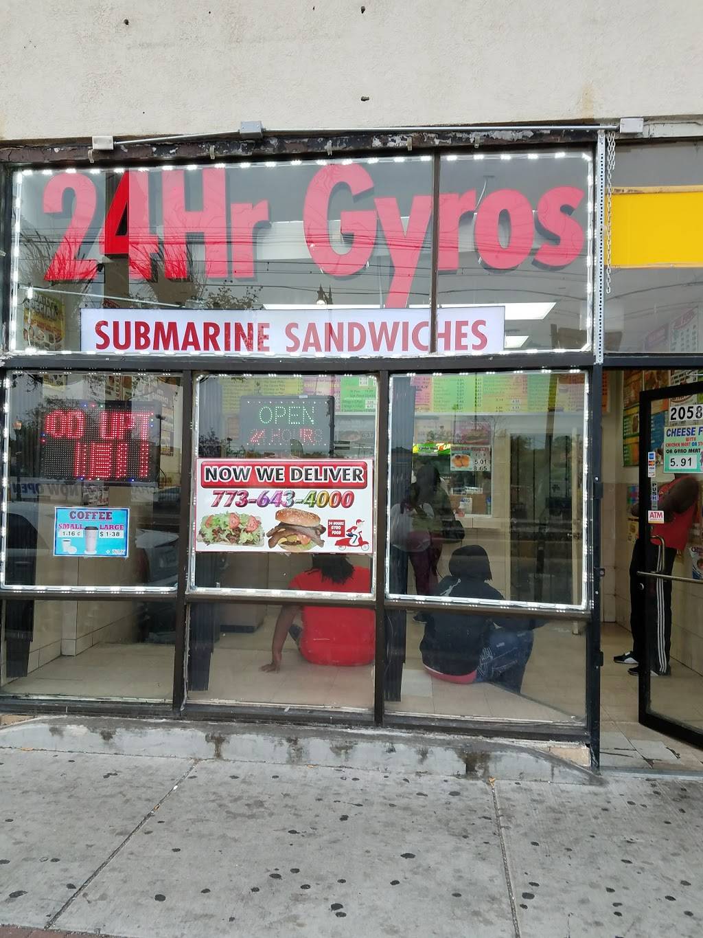 24 Hr Gyros & Subs | restaurant | 2058 E 71st St, Chicago, IL 60649, USA | 7736434000 OR +1 773-643-4000