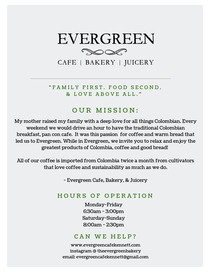 Evergreen Cafe, Bakery, & Juicery | restaurant | Suite 111, 216 S Mill Rd, Kennett Square, PA 19348, USA | 6106129365 OR +1 610-612-9365