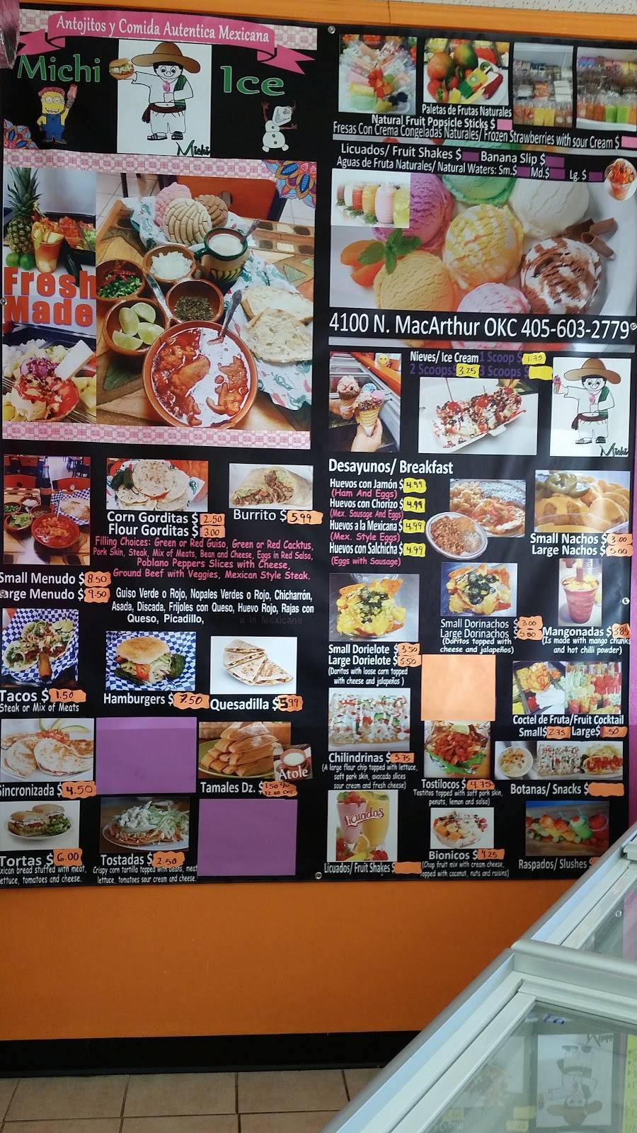 Michi Neveria y Paleteria | restaurant | 4100 N MacArthur Blvd, Warr Acres, OK 73122, USA | 4056032779 OR +1 405-603-2779
