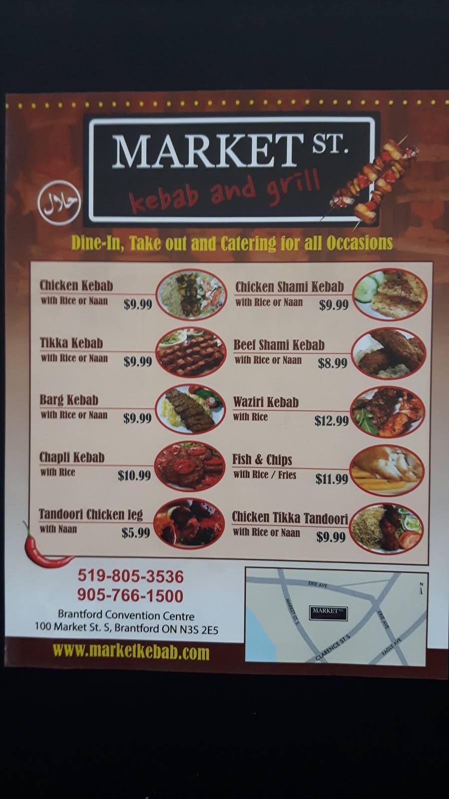 Market St. KEBAB & GRILL | restaurant | 100 Market St S, Brantford, ON N3S 2E5, Canada | 5198053536 OR +1 519-805-3536