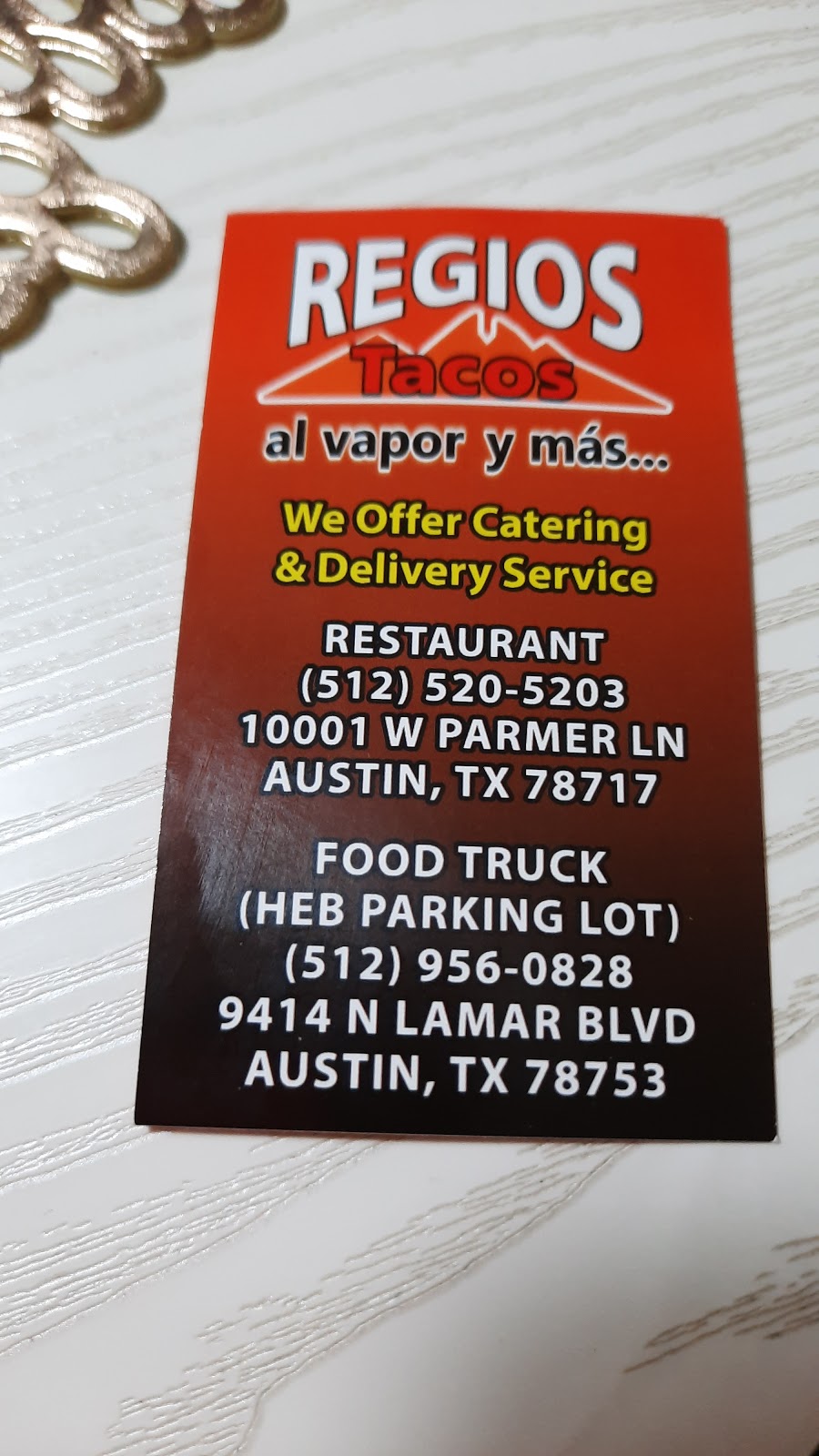 REGIOS tacos a vapor | restaurant | 9414 N Lamar Blvd, Austin, TX 78753, USA | 5129560828 OR +1 512-956-0828