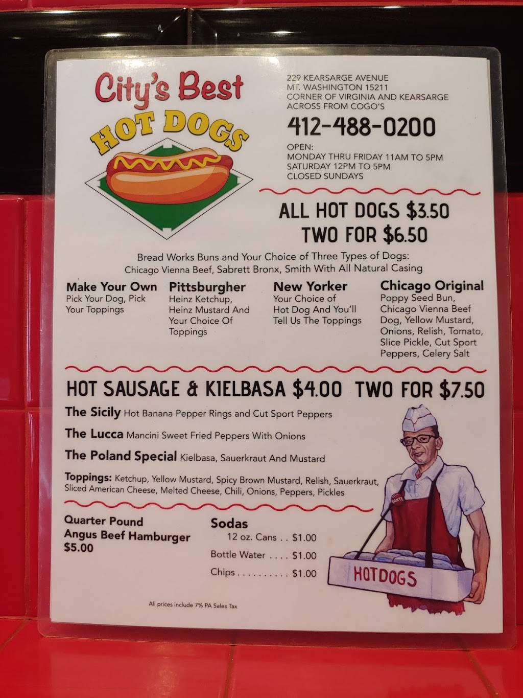Citys Best Hotdogs | restaurant | 229 Kearsarge St, Pittsburgh, PA 15211, USA | 4124880200 OR +1 412-488-0200