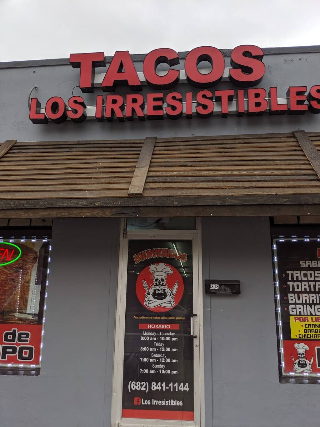 Tacos Los Irresistibles | restaurant | 1308 N Sylvania Ave, Fort Worth, TX 76111, USA | 6828411144 OR +1 682-841-1144