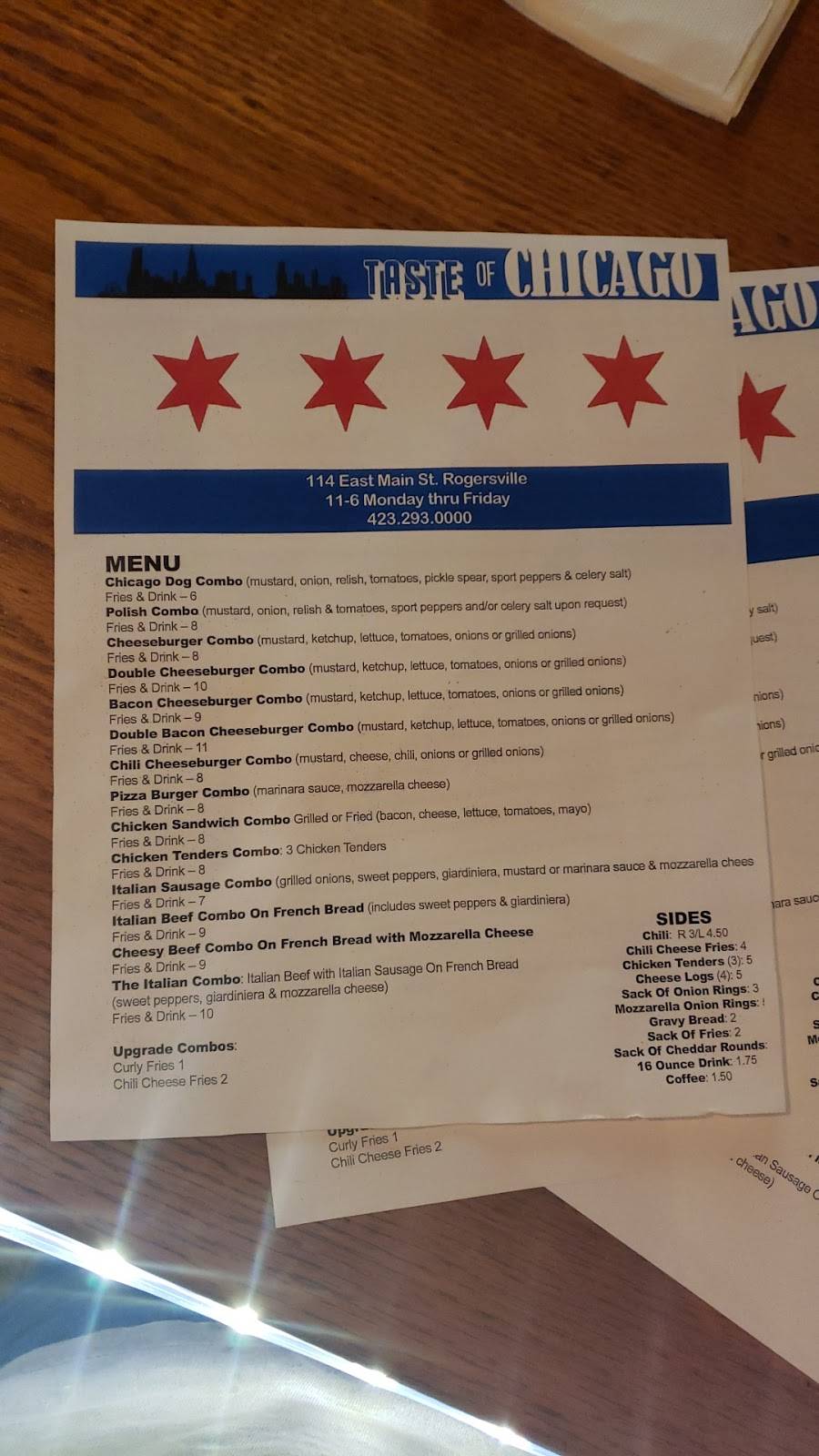 Taste of Chicago | restaurant | 114 E Main St, Rogersville, TN 37857, USA | 4232930000 OR +1 423-293-0000