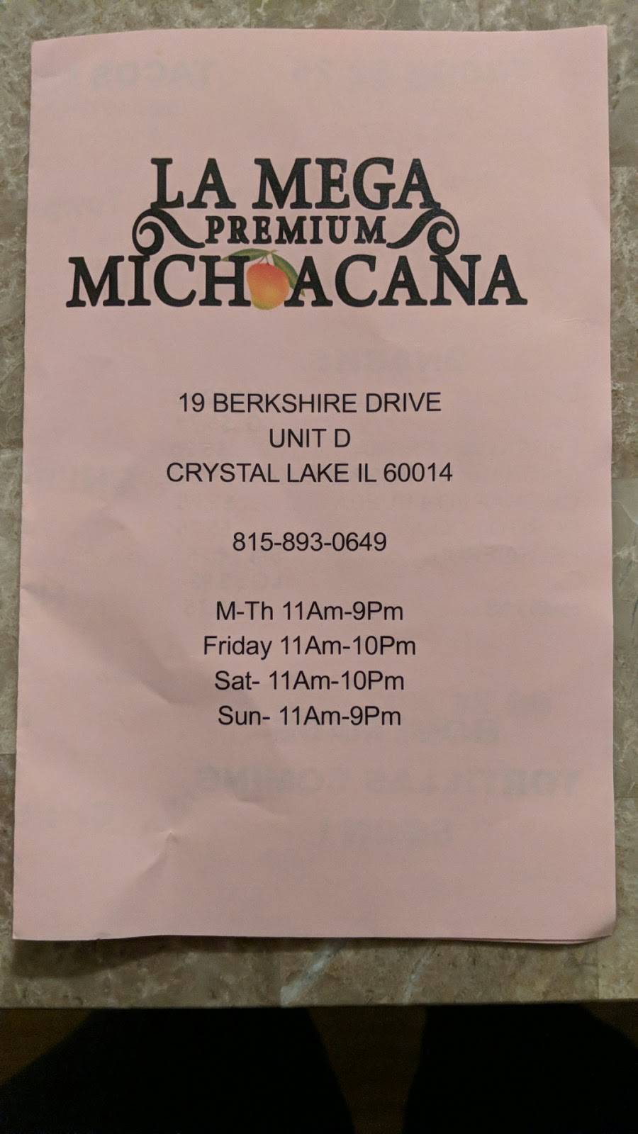 La Mega Premium La Michoacana | restaurant | 19 Berkshire Dr, Crystal Lake, IL 60014, USA | 8158930649 OR +1 815-893-0649