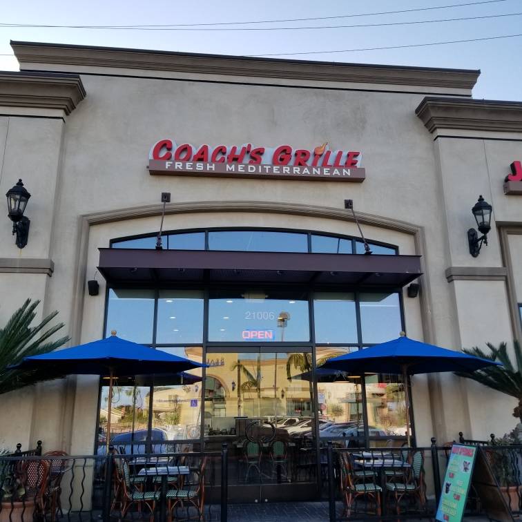 Coachs Grille Fresh Mediterranean | restaurant | 21006 Beach Blvd, Huntington Beach, CA 92648, USA | 7149603400 OR +1 714-960-3400