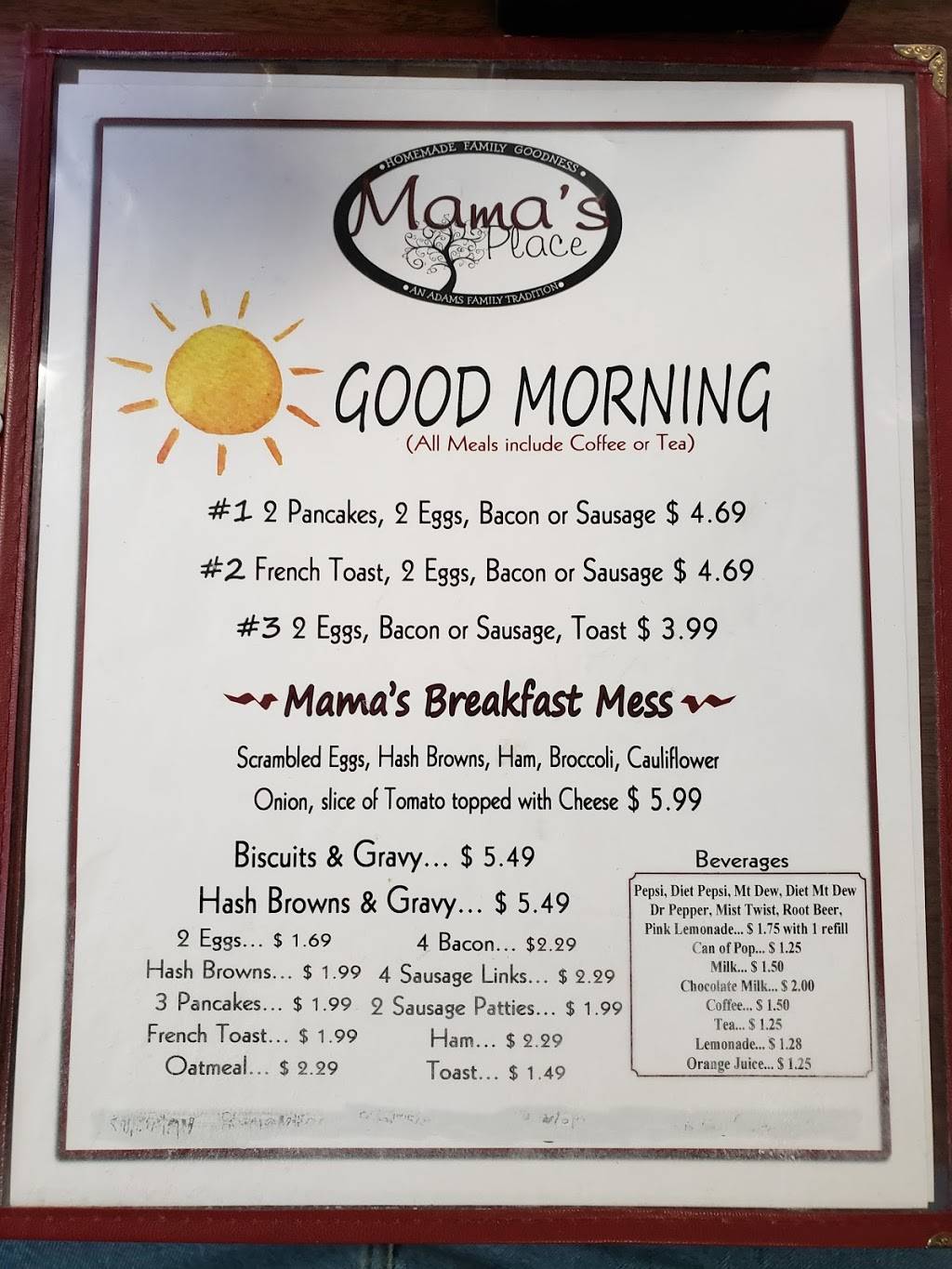 Mamas Place | restaurant | 1002 N 7th St, Oquawka, IL 61469, USA | 3095591033 OR +1 309-559-1033