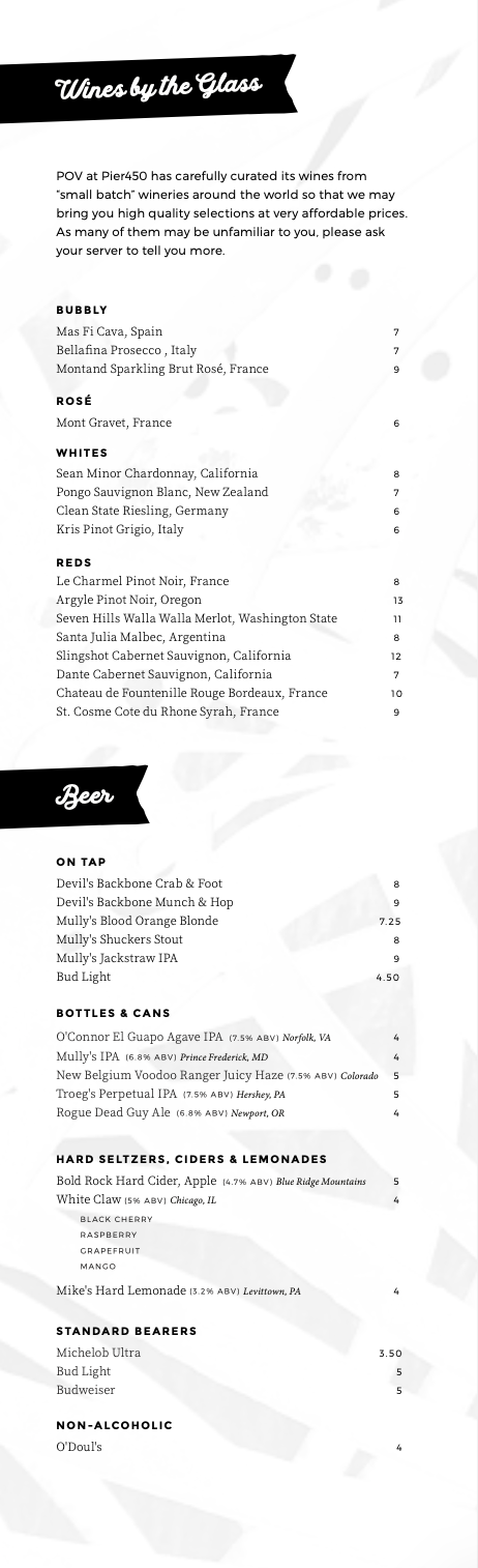 POV at Pier450 | restaurant | 48342 Wynne Rd, Ridge, MD 20680, USA | 3016793900 OR +1 301-679-3900