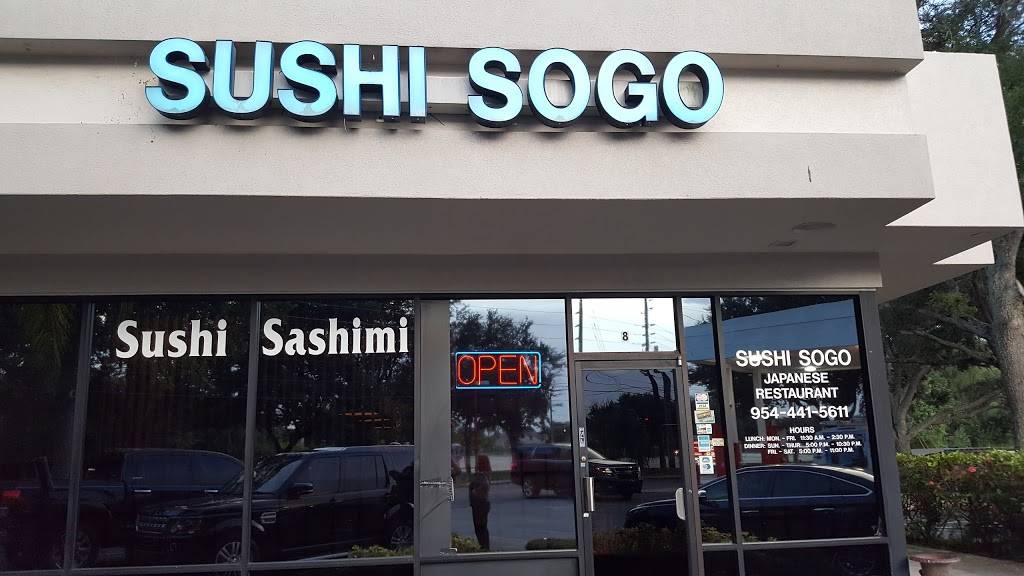 Sushi Sogo Japanese Restaurant | restaurant | 10000 Stirling Rd #8, Hollywood, FL 33024, USA | 9544415611 OR +1 954-441-5611